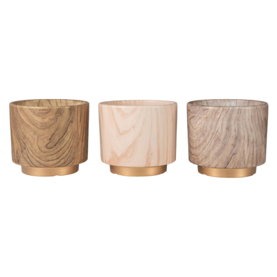 Zen Collection Κασπώ Κεραμικό με Χρυσή Βάση σε Τρία Σχέδια Φ14x12cm 50018