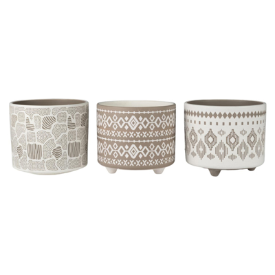 Zen Collection Κασπώ Κεραμικό με Ποδαράκια σε Τρία Σχέδια Φ14x12cm 50021 (1 τεμάχιο)